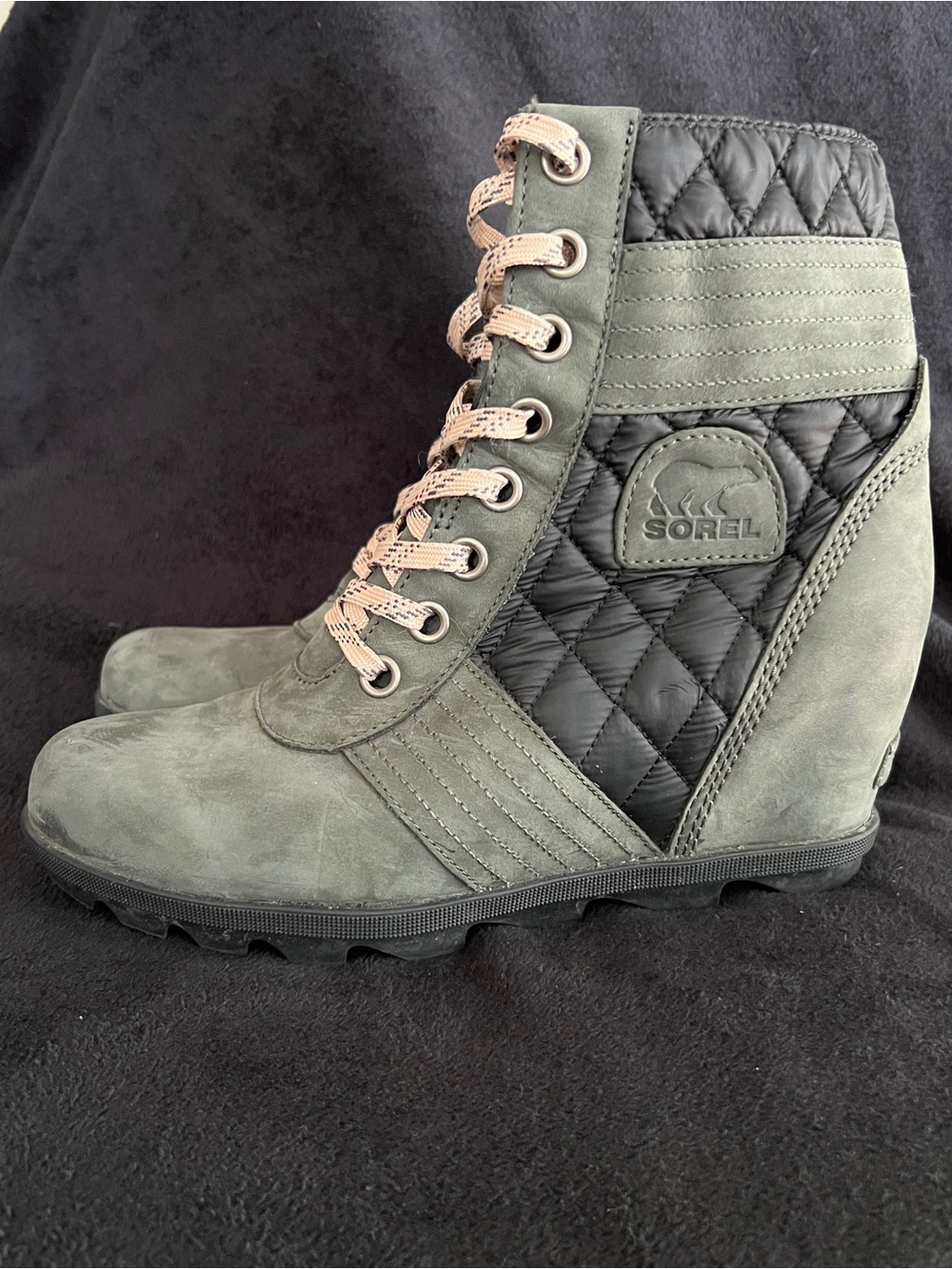 Sorel Quilted Wedge Ankle Boots